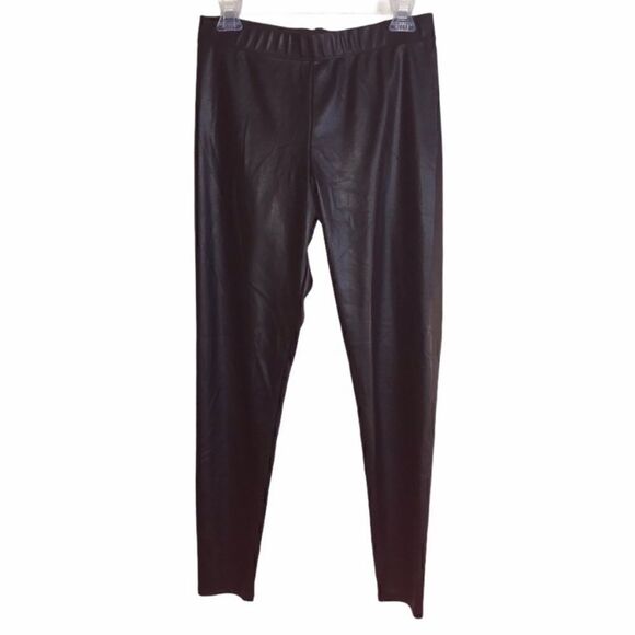 TOPSHOP Black Faux Leather Leggings Size 6 - Picture 4 of 9